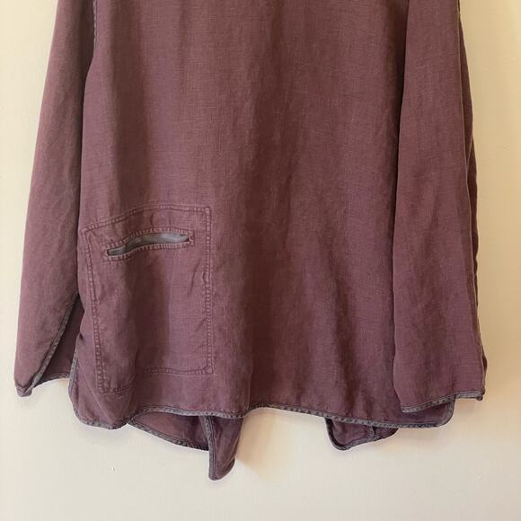 Cheyenne S/M plus size linen silk cardigan long sleeve cabincore fall coastal - Picture 7 of 8